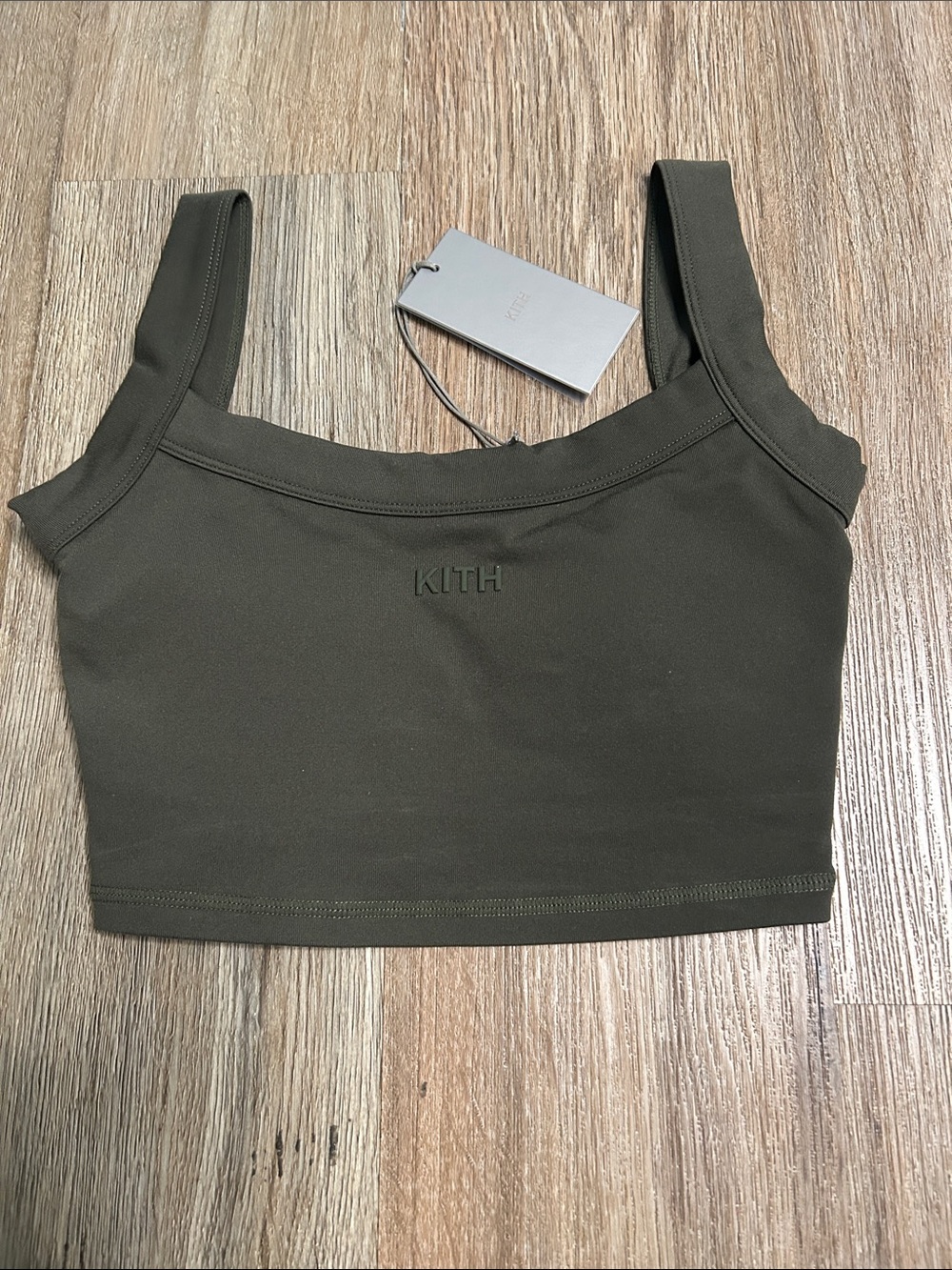 KITH Olive Cropped Square-Neck Tank NWT